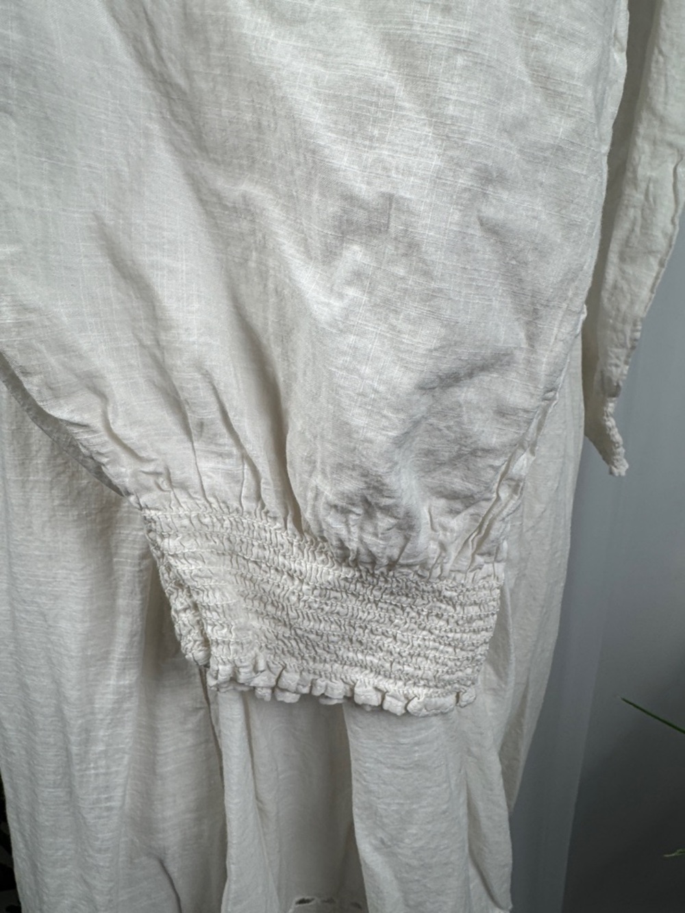 Free People Ivory Eyelet Maxi Dress with Smocked Bodice - Picture 5 of 10